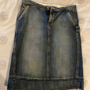 Distressed Denim Midi Skirt from Banana Republic